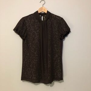 St. John SoCa Size Small Brown Animal Print Women's Blouse